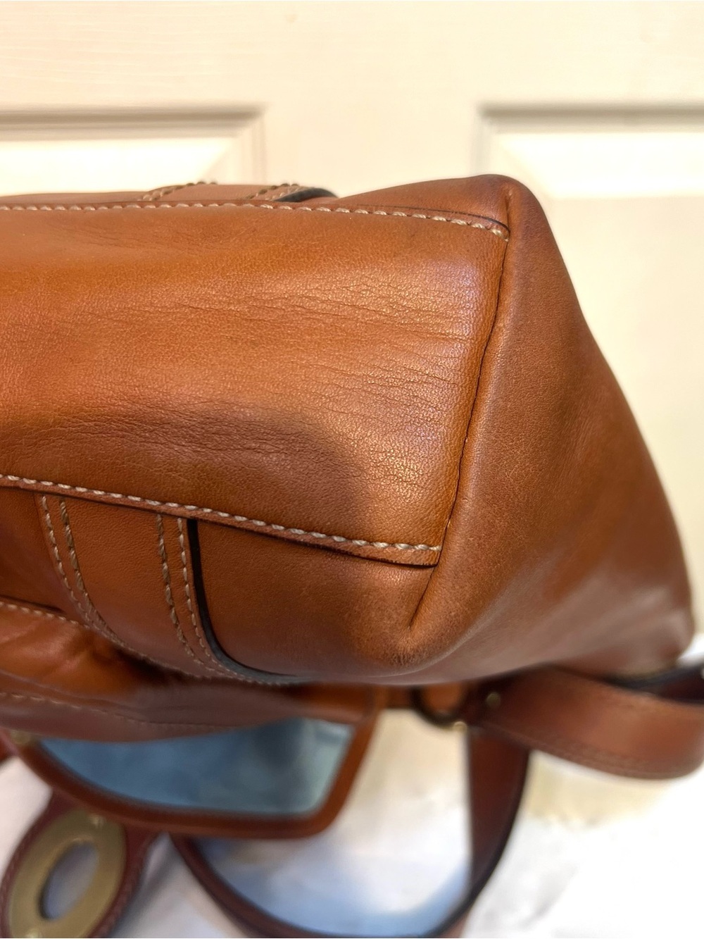 Coach Legacy Gigi Tote Shoulder Bag Whiskey leather brass turnlock pocket F12888 - Picture 17 of 17